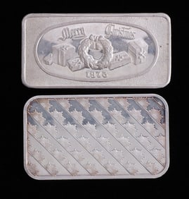TWO 1 OZT .999 SILVER BULLION BAR MIXED DESIGN