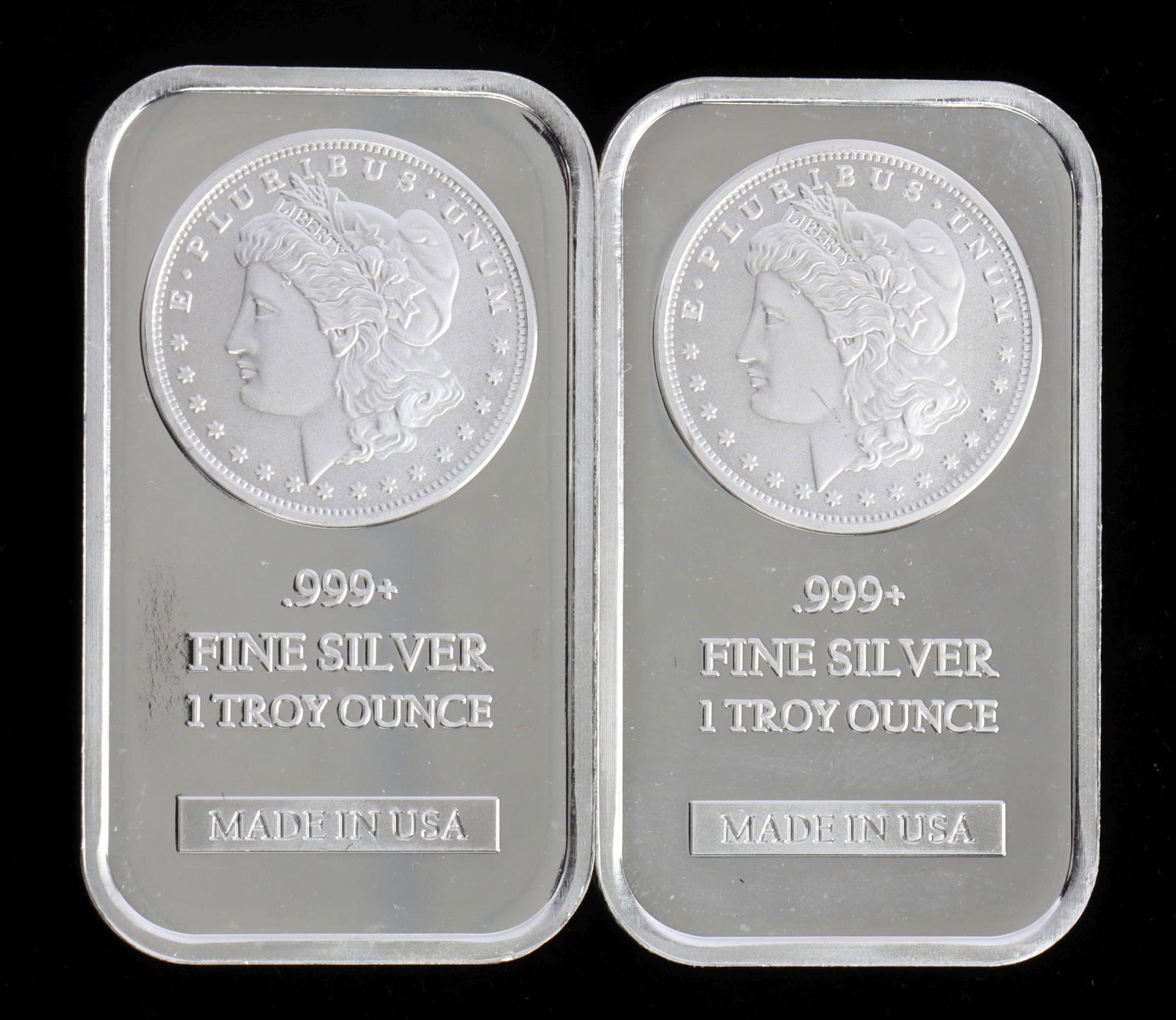 TWO 1 OZT .999 SILVER BULLION BAR MORGAN (1 of 3)