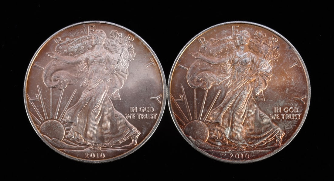 2 ONE OUNCE SILVER AMERICAN EAGLES 2010 (1 of 2)