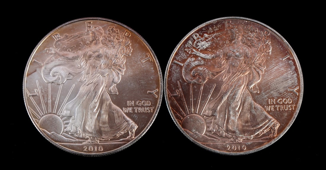 2 ONE OUNCE SILVER AMERICAN EAGLES 2010 (1 of 2)