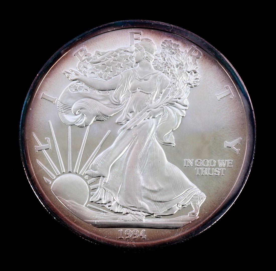 1994 AMERICAN EAGLE 8 OUNCE SILVER COIN: Proof like. Fine silver. This lot reserved at melt.