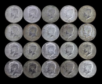 $10 FACE US SILVER 40% KENNEDY HALF DOLLARS
