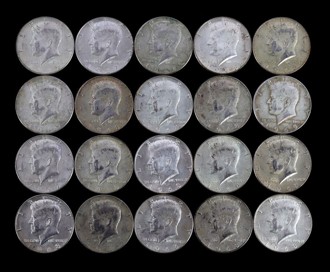 $10 FACE US SILVER 40% KENNEDY HALF DOLLARS (1 of 2)
