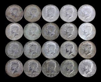 $10 FACE US SILVER 40% KENNEDY HALF DOLLARS