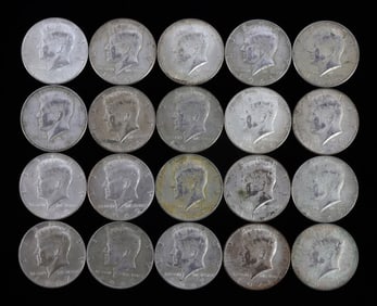 $10 FACE US SILVER 40% KENNEDY HALF DOLLARS