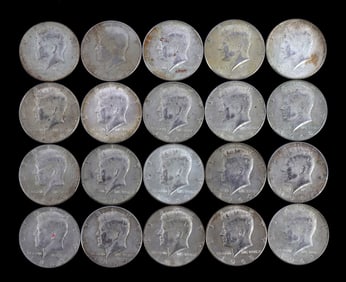 $10 FACE US SILVER 40% KENNEDY HALF DOLLARS