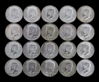 $10 FACE US SILVER 40% KENNEDY HALF DOLLARS