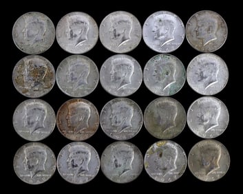 $10 FACE US SILVER 40% KENNEDY HALF DOLLARS