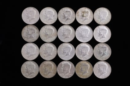 $10 FACE US SILVER 40% KENNEDY HALF DOLLARS