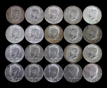 $10 FACE VALUE PRE-1969 40% SILVER HALF DOLLARS