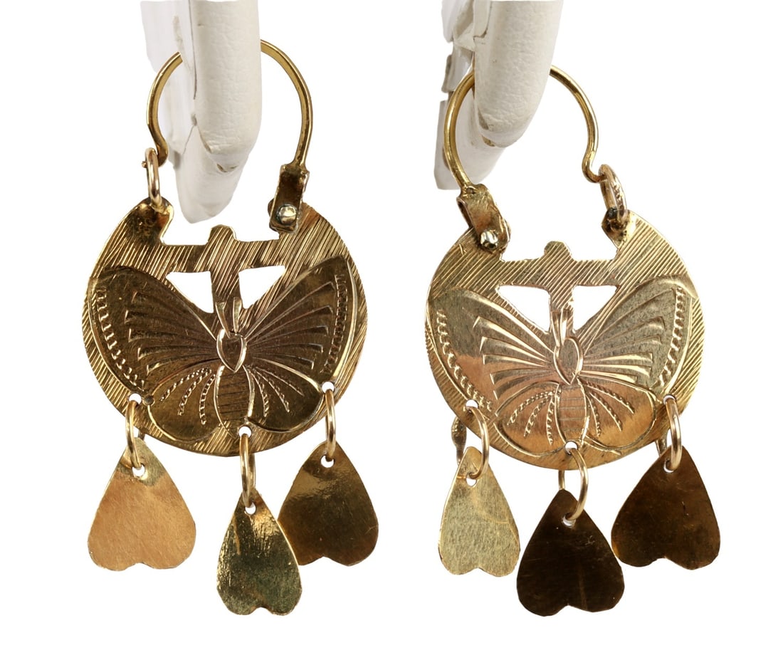10KT YELLOW GOLD BUTTERFLY EARRINGS (1 of 4)