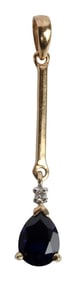 10KT YELLOW GOLD SAPPHIRE PENDANT