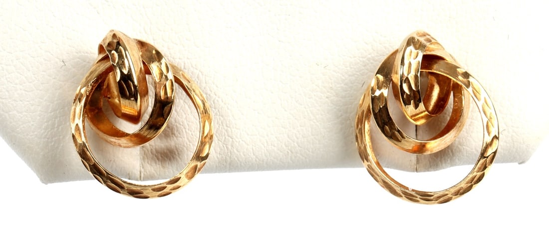 14KT YELLOW GOLD KNOT STUD EARRINGS (1 of 5)