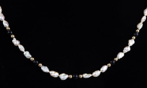 14KT GOLD FRESH WATER PEARL NECKLACE