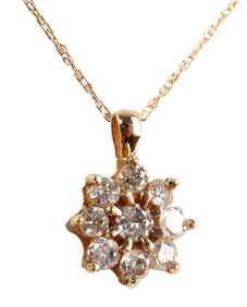 14KT YELLOW GOLD DIAMOND NECKLACE