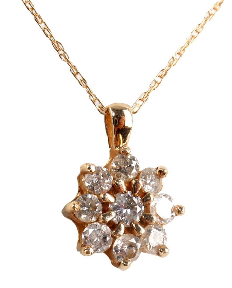14KT YELLOW GOLD DIAMOND NECKLACE (1 of 5)