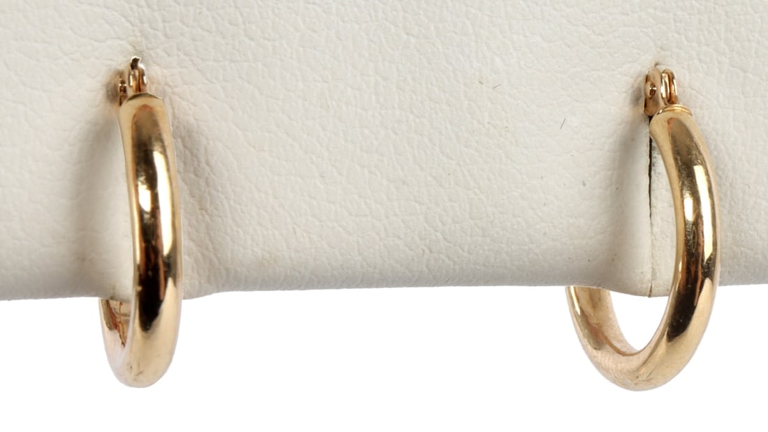 14KT YELLOW GOLD HOOP EARRINGS (1 of 3)