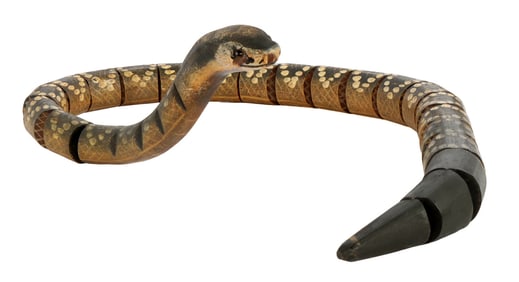 FOLK ART ARTICULATED DIAMONDBACK RATTLESNAKE