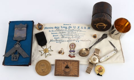 COLLECTION OF FRATERNAL ITEMS FREE MASONRY