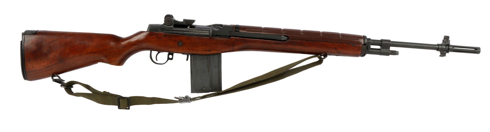 FED. ORD. INC. M14A 7.62X51 SEMI AUTO BATTLE RIFLE: Federal Ordnance Inc. semi-automatic US Rifle M14A. Barrel length 22 inches without flash hider. Winchester-marked barrel, dated 1961. Stock stamped circle "P" at wrist. Includes one (1) magazine.