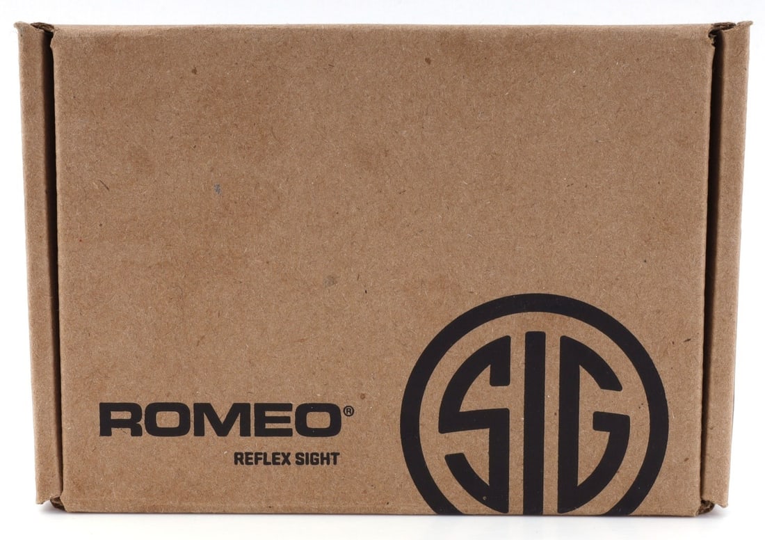 SIG SAUER ROMEO-X COMPACT ROSE REFLEX SIGHT NIB: New in box Sig Sauer Romeo-X Compact ROSE reflex sight, 2 MOA red dot with 32 MOA circle. Fits P365 & Shield RMSc footprint. Motion activated illumination. MPN SORX1208. This lot has a reserve.