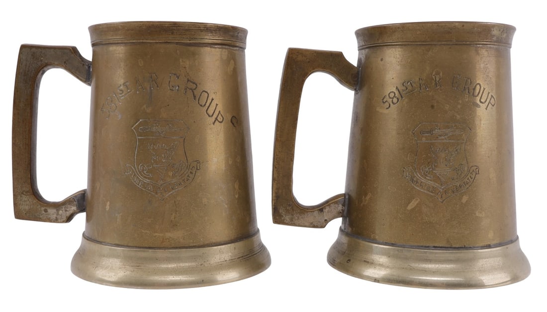 WWII 581ST AIR RESUPPLY ETCHED STEINS LOT OF 2 (1 of 8)
