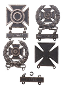 WWII US SHARPSHOOTER MARKSMANSHIP BADGE LOT OF 4