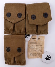 WWI US COLT MODEL 1911 MAGAZINE POUCH LOT OF 3