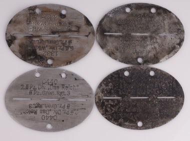 WWII GERMAN THIRD REICH SS DOG TAGS LOT OF 4