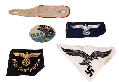 LOT OF 5 WWII GERMAN REICH PATCHES