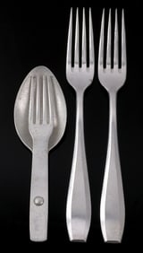 WWII GERMAN HEER MESS KIT UTENSILS LOT OF 3