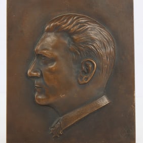 WWII GERMAN HERMAN GOERING BRONZE PLAQUE SIGNED CK