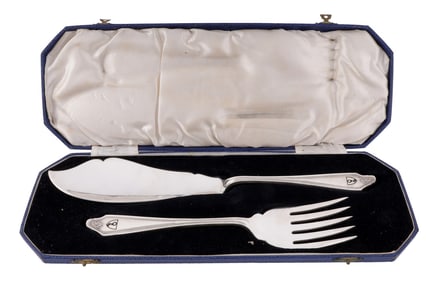 WWII GERMAN THIRD REICH GOERING FISH SET CASED