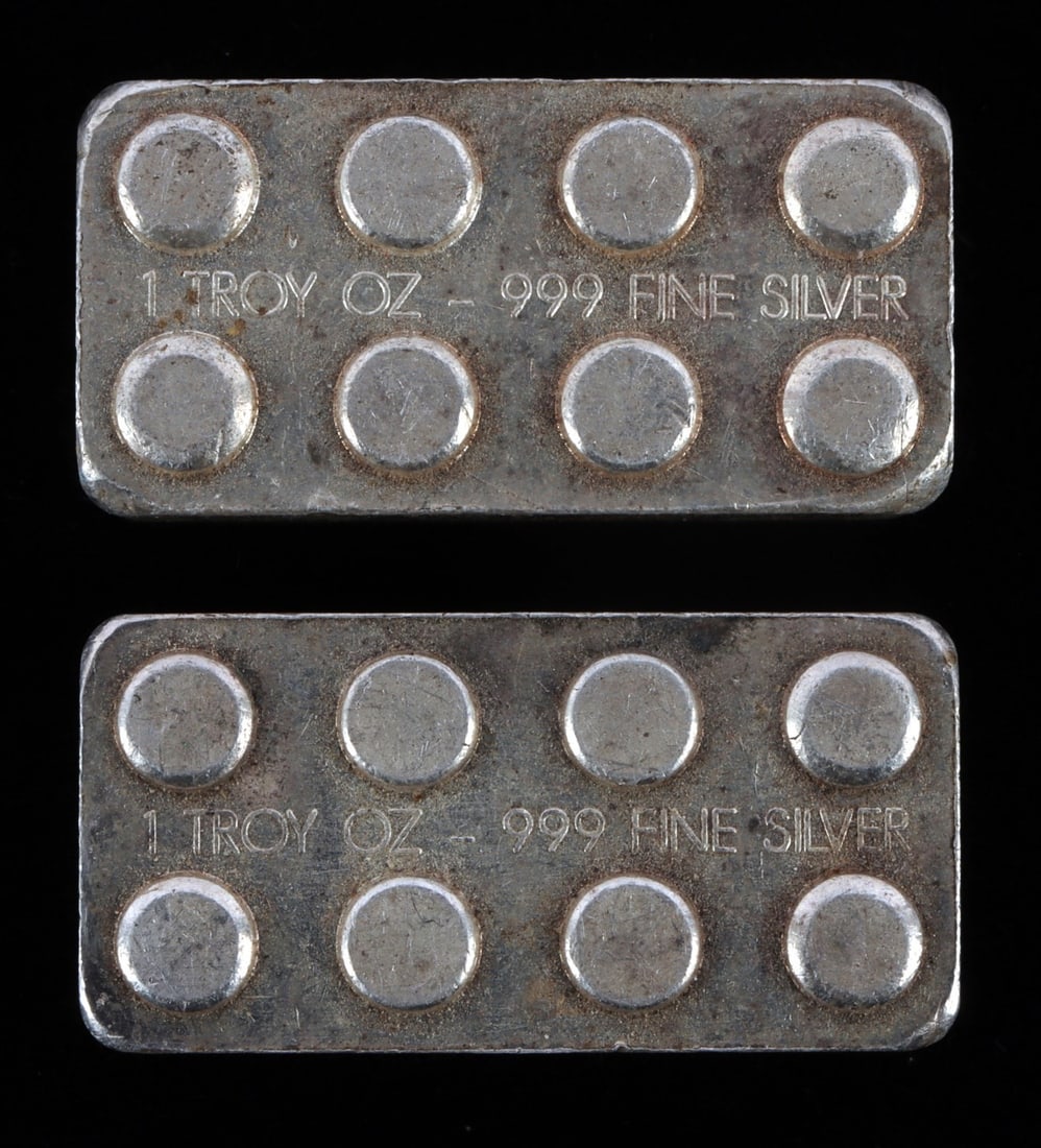 .999 FINE SILVER BUILDING BLOCK 1 OZT LOT OF 2 (1 of 4)