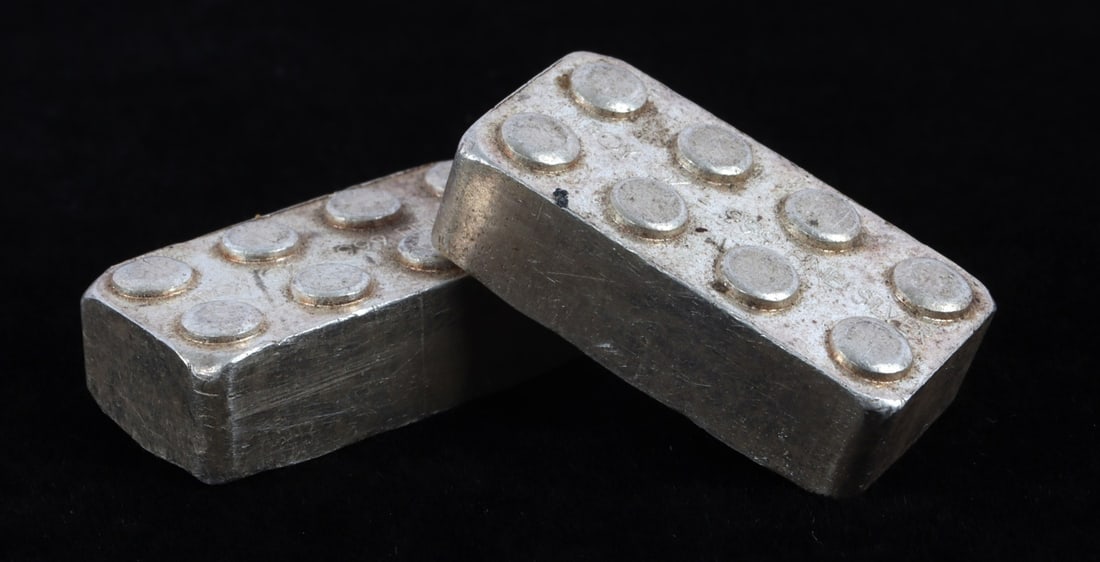 .999 FINE SILVER BUILDING BLOCK 1 OZT LOT OF 2 (1 of 5)