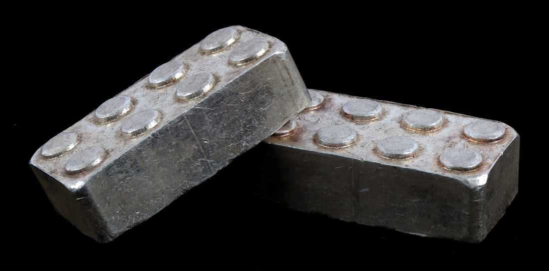 .999 FINE SILVER BUILDING BLOCK 1 OZT LOT OF 2 (1 of 5)