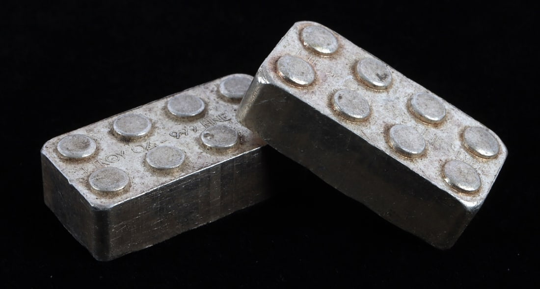 .999 FINE SILVER BUILDING BLOCK 1 OZT LOT OF 2 (1 of 5)