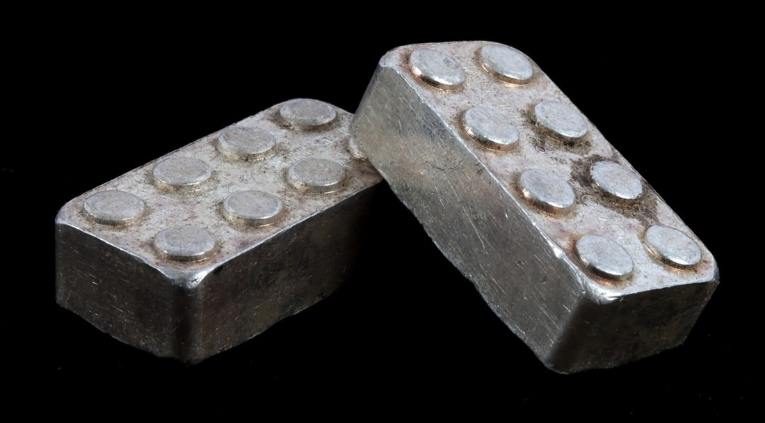 .999 FINE SILVER BUILDING BLOCK 1 OZT LOT OF 2 (1 of 5)