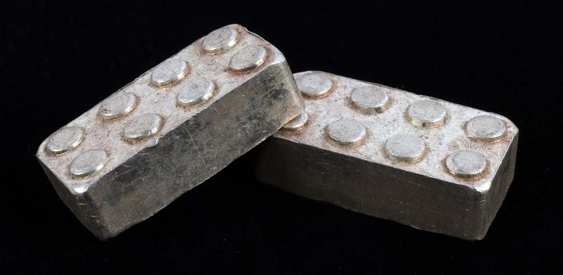 .999 FINE SILVER BUILDING BLOCK 1 OZT LOT OF 2 (1 of 5)