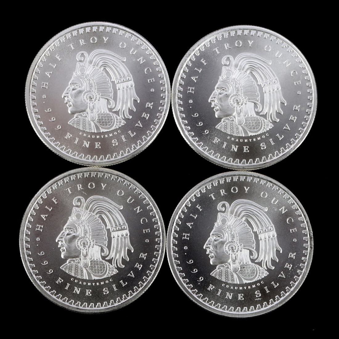 4 HALF TROY OUNCE .999 SILVER AZTEC ROUNDS (1 of 2)