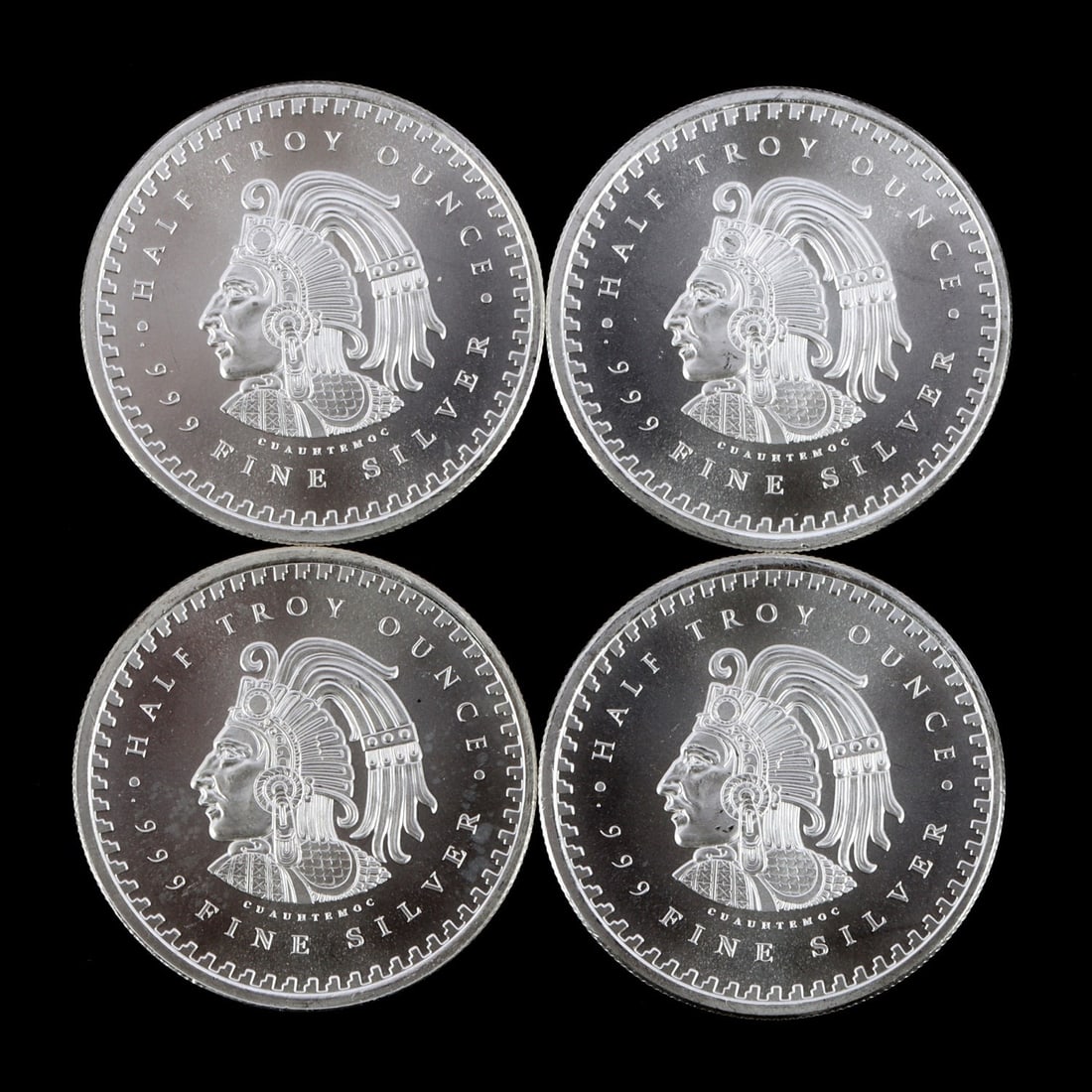 4 HALF TROY OUNCE .999 SILVER AZTEC ROUNDS (1 of 2)