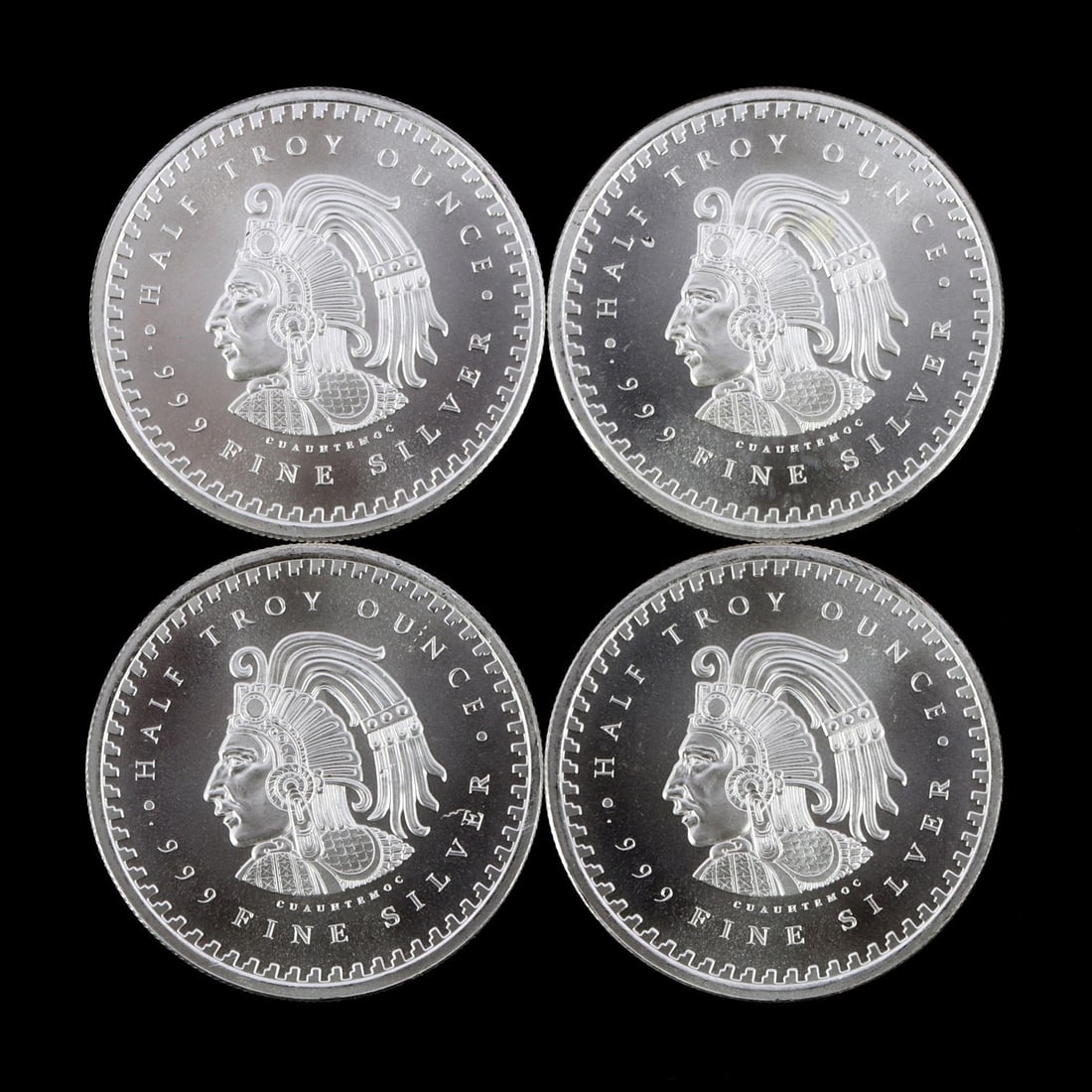 4 HALF TROY OUNCE .999 SILVER AZTEC ROUNDS (1 of 2)