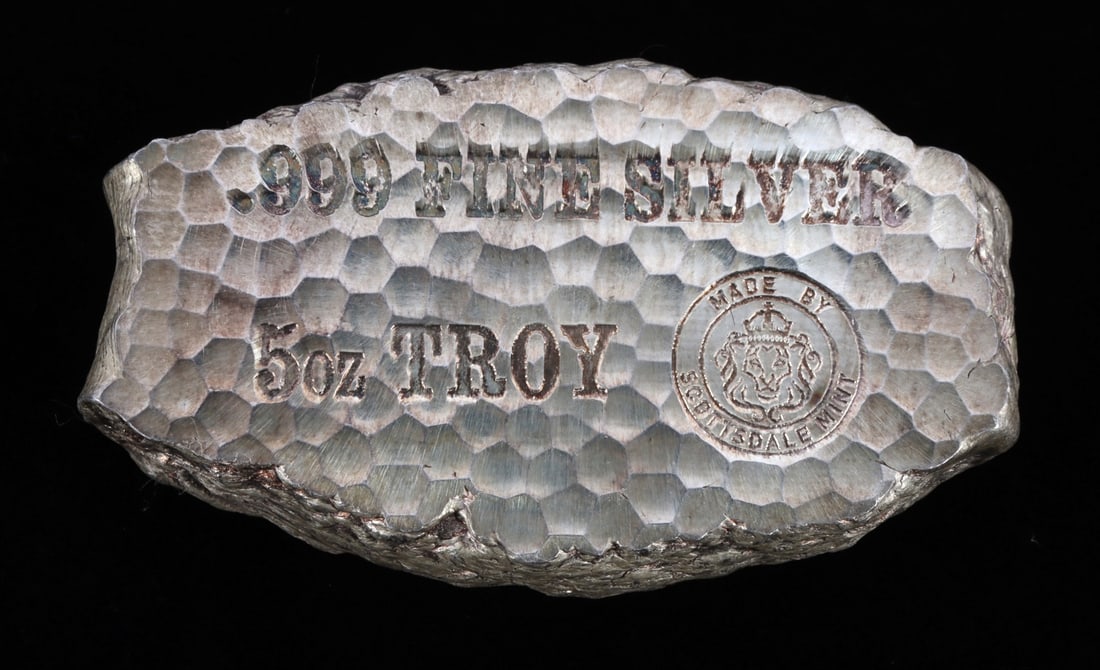 5 OZT .999 SILVER BAR SHAPED LIKE A TOMBSTONE (1 of 3)