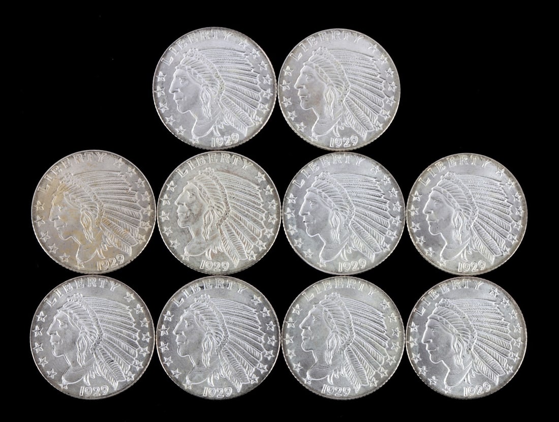 TEN 1/10 OZT .999 FINE SILVER INDIAN HEAD ROUND (1 of 2)