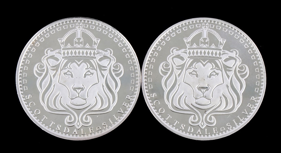 TWO 1 OZT .999 FINE SILVER ROUNDS IN OMNIA PARATUS (1 of 2)