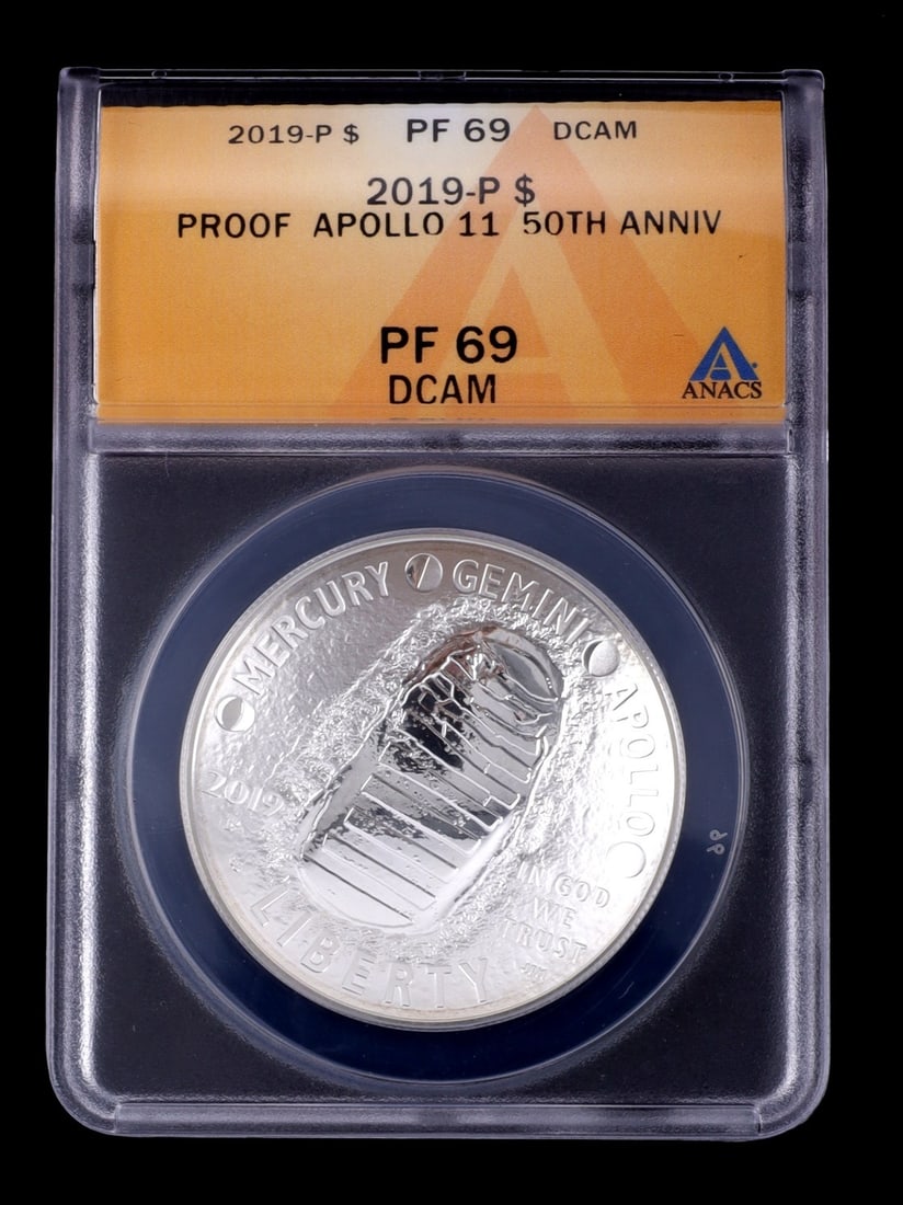 1 OZT .999 SILVER APOLLO 11 50TH ANNIVERSARY ANACS (1 of 4)
