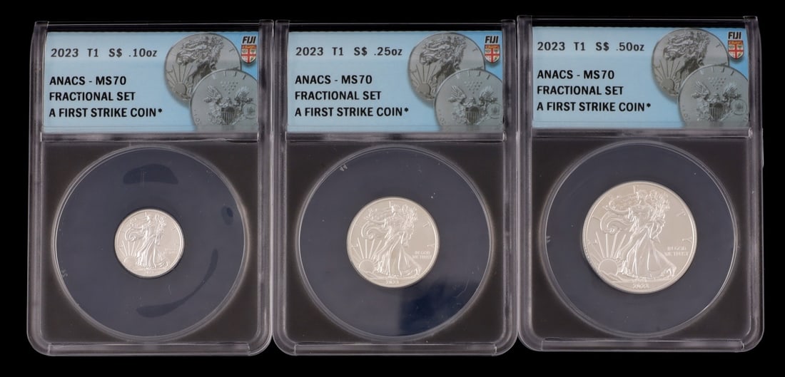 2023 .85 OZT SILVER EAGLE FIJI FRACTIONAL SET OF 3 (1 of 7)