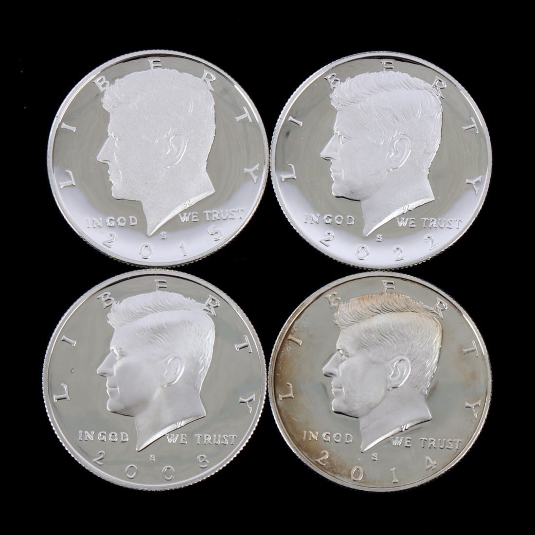 FOUR PROOF 90% SILVER KENNEDY HALF DOLLARS (1 of 2)