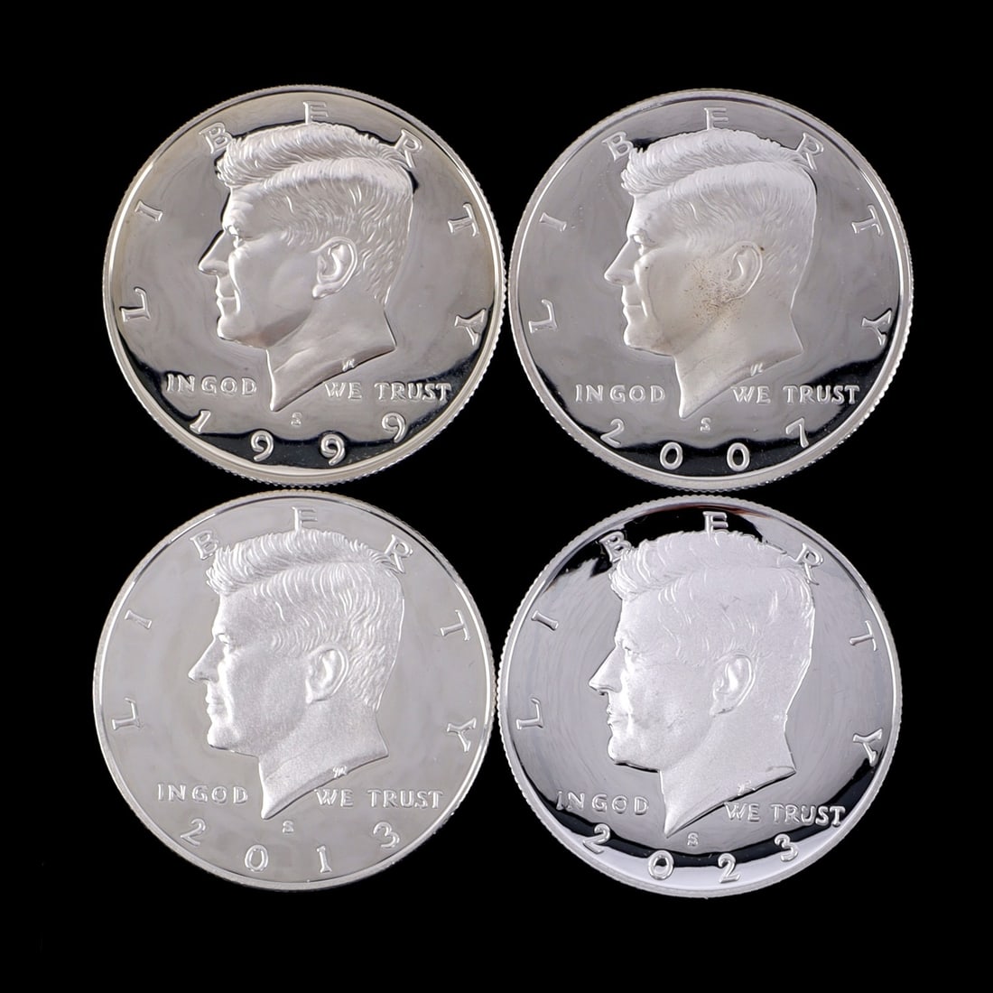 FOUR PROOF 90% SILVER KENNEDY HALF DOLLARS (1 of 2)