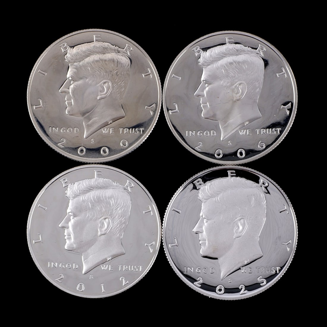 FOUR PROOF 90% SILVER KENNEDY HALF DOLLARS (1 of 2)